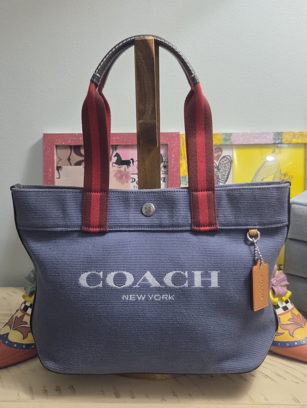 Coach Canvas Tote in the Denim Multi colorway, LN